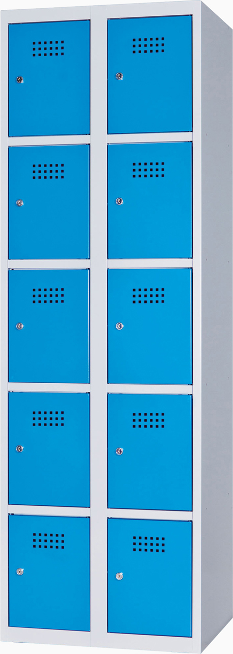 Boxová skříň na soklu, 10 boxů, 185 x 60 x 50 cm